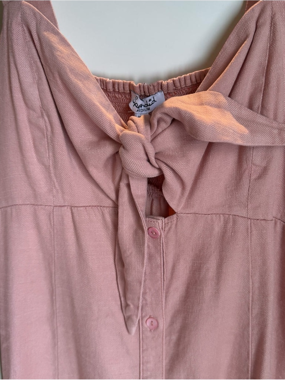 Splendid Pink Tie Front Button Midi Dress NWT Size M 💗 - Picture 6 of 7